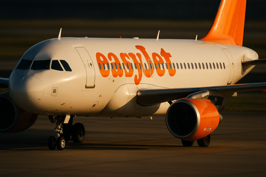 easyJet mení majiteľa: aerolinku kupuje americký fond Apollo Detail prednej časti lietadla easyJet s oranžovým motorom a chvostom v neskorom popoludňajšom svetle